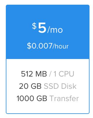 Base DigitalOcean droplet pricing